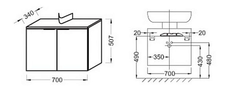 Тумба под раковину Jacob Delafon Odeon Up EB885-N18 70 см белая