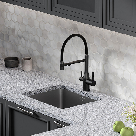 Смеситель для кухонной мойки Sancos Garda SC4009MB черный матовый