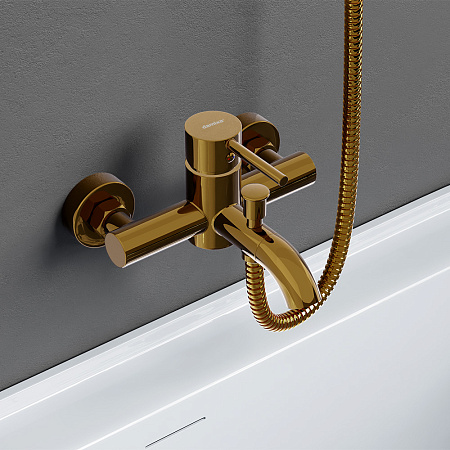 Смеситель Damixa Scandinavian Pure 361000600 для ванны с душем, золото