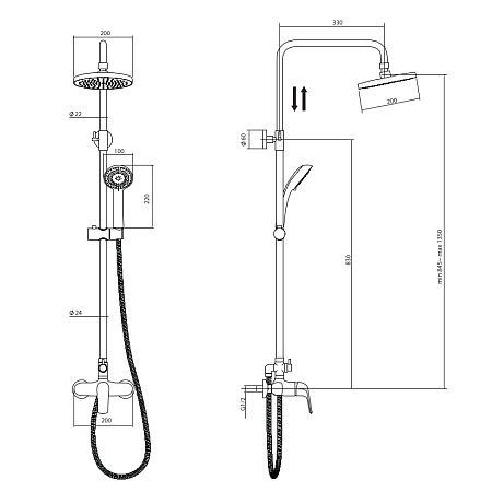 Душевая стойка RUSH Без серии ST4235-10 хром