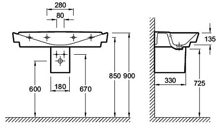 Раковина Jacob Delafon Reve E4801-00 100х46,5 см