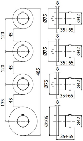 Смеситель Paffoni Modular Box MDE019CR для ванны с душем, хром