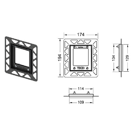 Монтажная рамка TECE Loop Urinal 9242648  золото