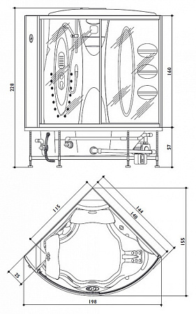 Душевой бокс Jacuzzi Flexa Twin ELT11