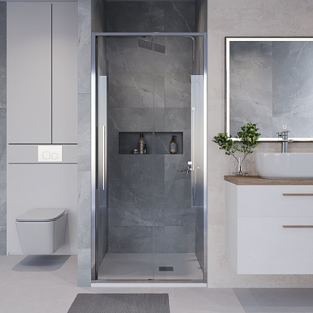 Душевая дверь Niagara Nova NG-64-10A 100x195 стекло прозрачное/профиль хром