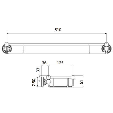 Полка Palazzani 9943A110 50 хром