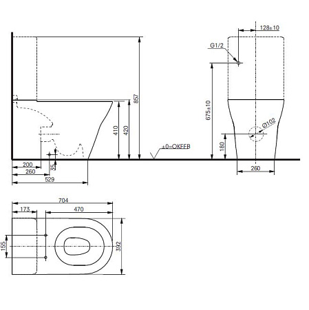 Бачок для унитаза TOTO MH SW10044G1