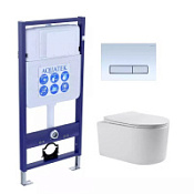 Комплект Aquatek SET AQUATEK МИЯ 4в1 подвесной унитаз + инсталляция + кнопка + сидение