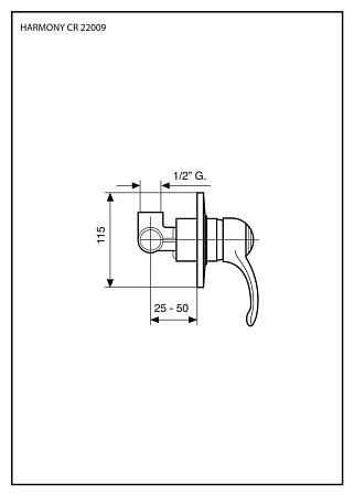 Смеситель Emmevi Harmony 22009BC для душа, белый/хром