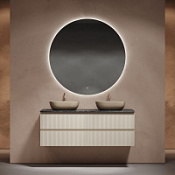 Мебель для ванной со столешницей Sancos Snob R 140 SNR70CE+TT140A1X Beige Soft/Black Sky