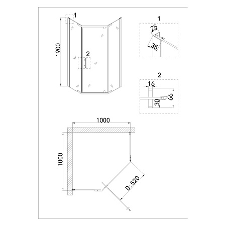 Душевой уголок Niagara Nova NG-6634-08 100х100 хром