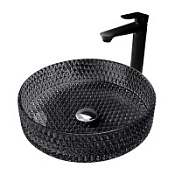 Раковина накладная стеклянная ABBER Glas AK2301B черный