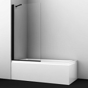 Шторка на ванну WasserKRAFT Berkel 48P 48P01-80 BLACK Fixed 80х140 с фиксатором