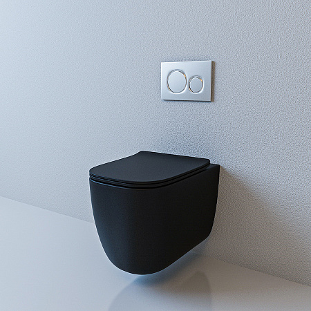 Унитаз подвесной beWash Schutz BKWHR102510 с системой микролифт, черный матовый