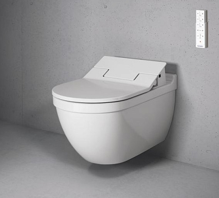 Унитаз подвесной Duravit Starck 3 2226590000+611000002304300 с функцией биде, белый