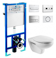 Унитаз подвесной Roca Victoria Laura PRO WC 34630300R с инсталляцией 89009000K