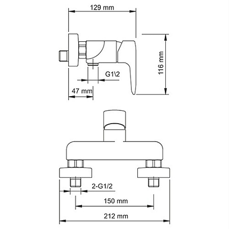 Смеситель WasserKRAFT Vils 5602 для душа, хром