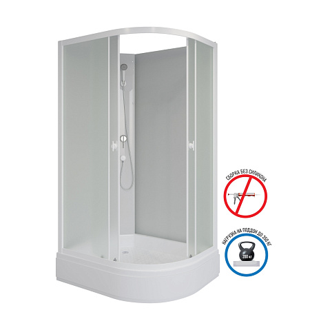 Душевая кабина Niagara Promo P100/80/26L/MT/BK 100x80x195 L стекло матовое/профиль белый