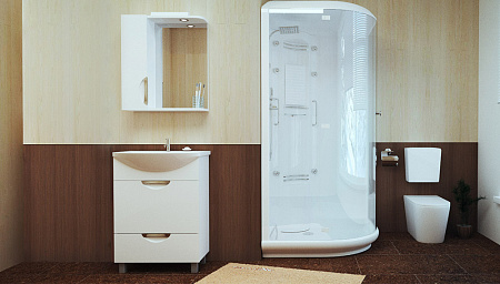 Тумба с раковиной Velvex Belvento Quadro 60 белая