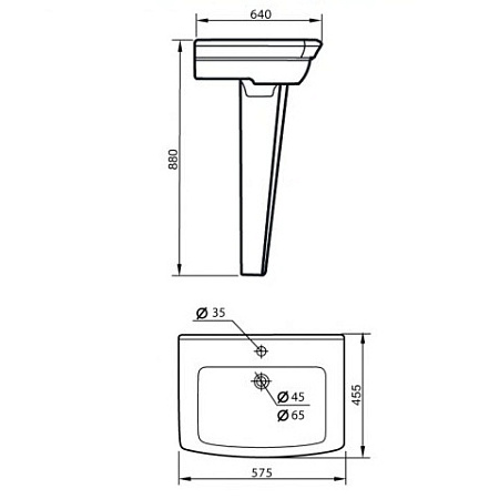 Раковина с пьедесталом Cezares Toscana белая