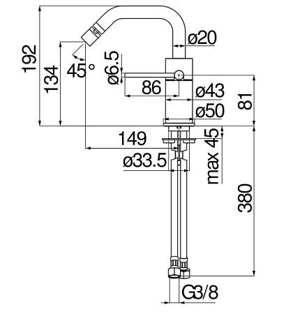 Смеситель Nobili Velis VE125119/3RCP для биде, красное золото