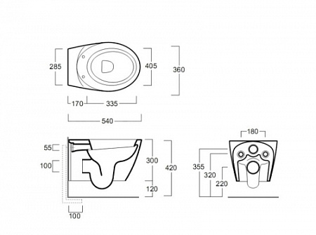 Унитаз подвесной Simas Bohemien BO18nero черный