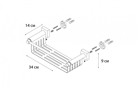 Полка универсальная Fixsen Kvadro FX-61323 хром