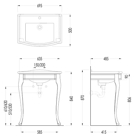 Консоль для раковины Devon&Devon Westminster lady DELADYCR