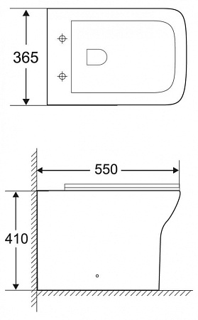 Чаша для унитаза приставного BelBagno Romano BB248CBR белый