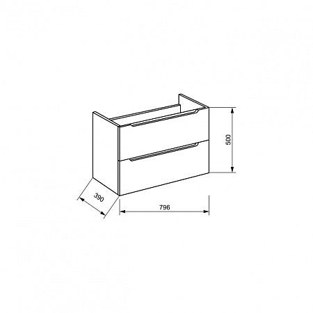 Тумба под раковину BelBagno Etna ETNA39-800/390-2C-SO-RN-P 80 Rovere Nature
