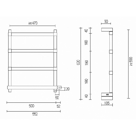 Полотенцесушитель электрический Margaroli Panorama 8424704CRNB хром