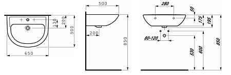 Раковина Laufen Pro 8.1095.3.000.104.1 65см