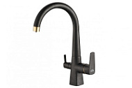 Смеситель Zorg Steel Hammer SH 819 BLACK BR для кухонной мойки/для фильтра, черный металл/бронза