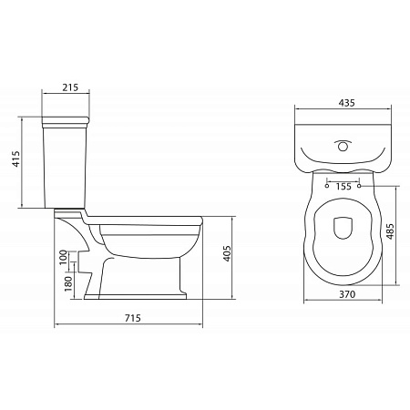 Унитаз-компакт BelBagno Boheme BB115CPR горизонтальный выпуск