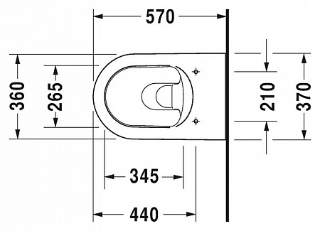 Чаша для унитаза подвесного Duravit ME by Starck 2530090000
