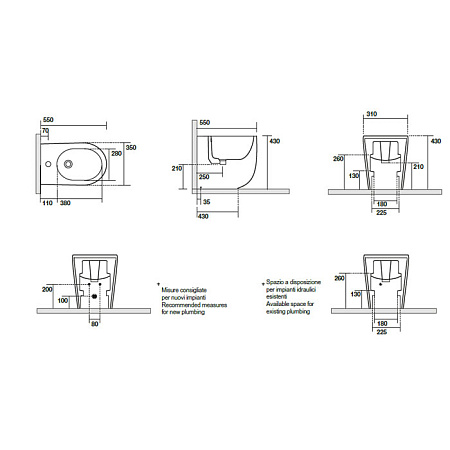 Биде напольное Kerasan Nolita 532030*1 белый