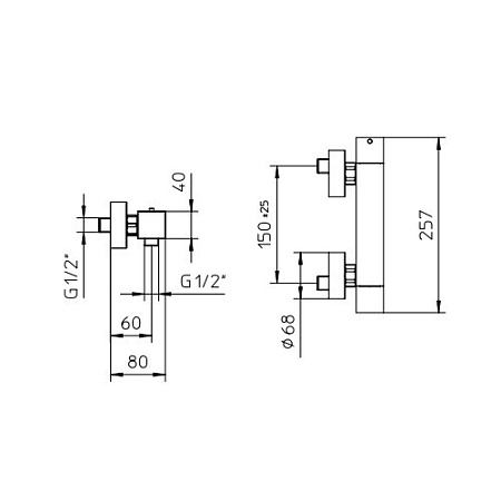 Смеситель Palazzani Track 41206010 для душа