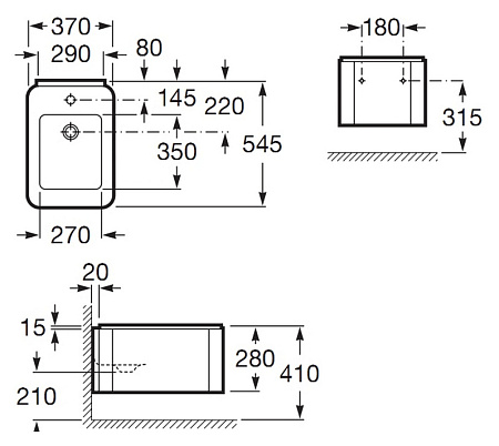 Биде подвесное Roca Element 357576000 с отверстием для смесителя