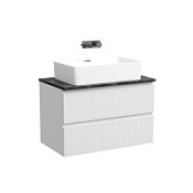 Тумба с раковиной и столешницей Sancos Snob T 80 SNT80W+TT80A1 Bianco/Black Sky