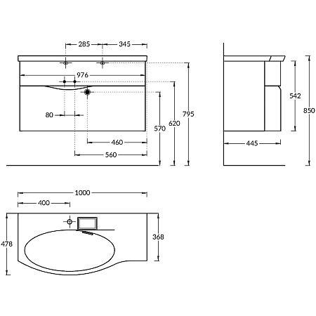 Раковина Kerama Marazzi Riva RV.wb.100Lh L белый глянцевый