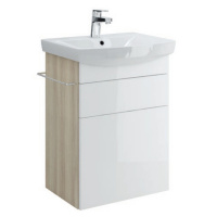 Тумба с раковиной Cersanit Smart SU-SMA-CA55/Wh 55 белый/светлый ясень