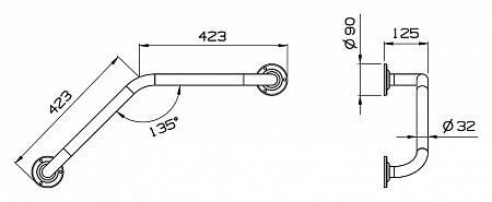 Поручень VitrA Arkitekt 320-1020