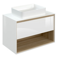 Тумба с раковиной Cersanit Louna SZ-LOU-CO80-BL/Wh 80 со столешницей белый