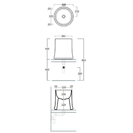 Раковина накладная Simas Sharp SH 10 42x42x44 без отверстия под смеситель, белый