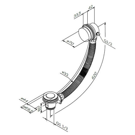 Слив-перелив для ванны AM.PM Gem W90A-000-OflB