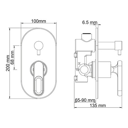 Смеситель WasserKRAFT Kammel 1841 для ванны и душа