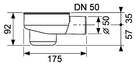 Сифон горизонтальный Tece TECEdrainline 650001 для душевого лотка