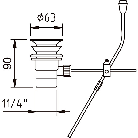 Донный клапан Clever 99130 белый/хром