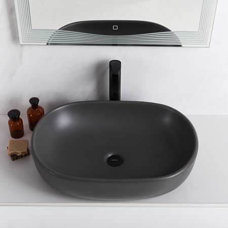 Раковина накладная BelBagno BB1084-H311 60x42x14 серый матовый