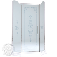 Душевой уголок Migliore Diadema Penta 24168 90х90хH203 см, SX-DX стекло матовое/декор, хром